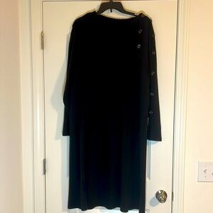 CATO Black Sweater Dress Buttons Size 18/20W